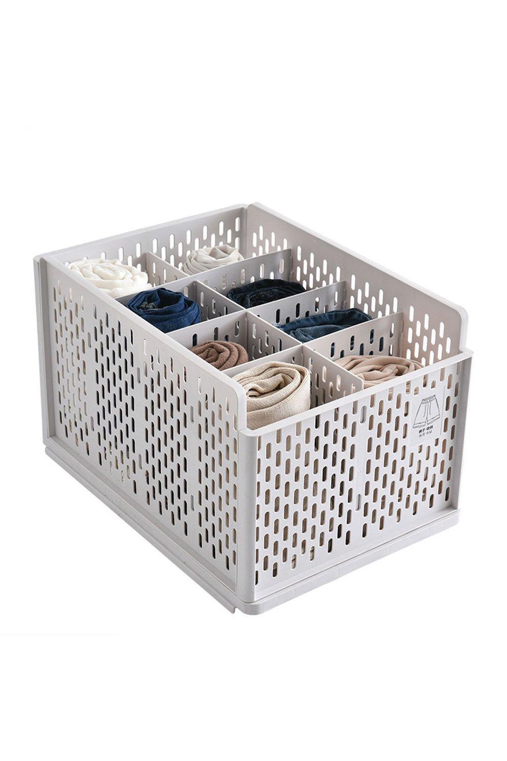 Plastic Stackable Clothes Storage Basket Drawer Organizer